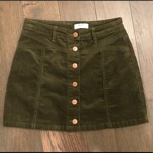 Button down corduroy skirt